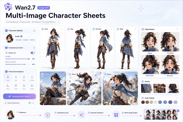 Multi-Image Character Sheets with Wan2.7 Image API