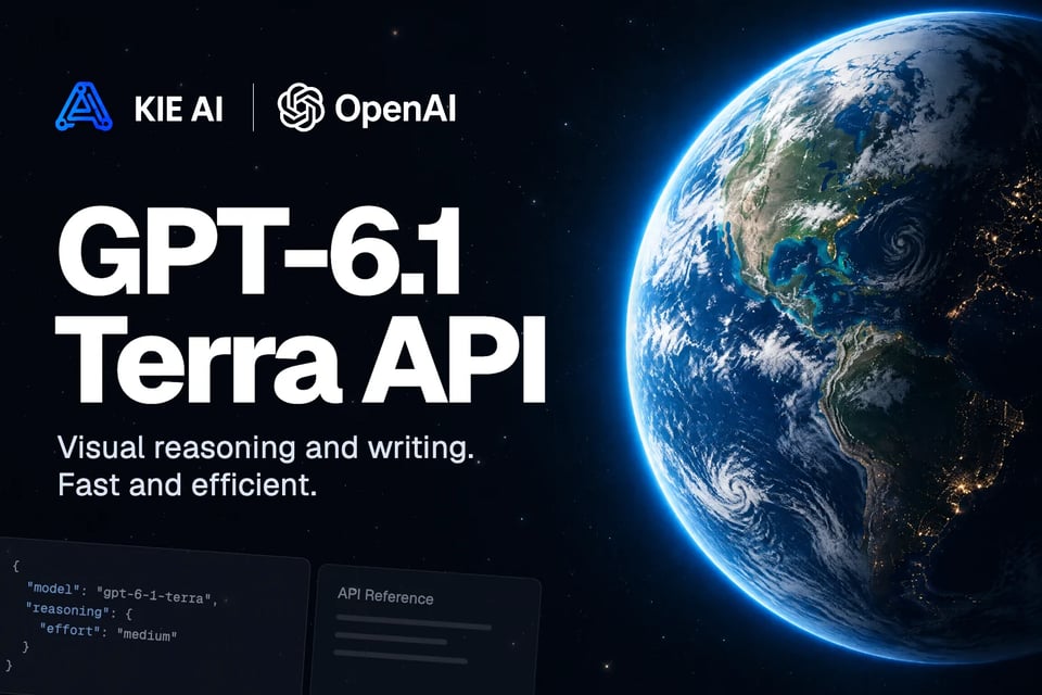 Stream Window Banner GPT-6.1 Terra API: Visual Reasoning & Writing | Kie.ai