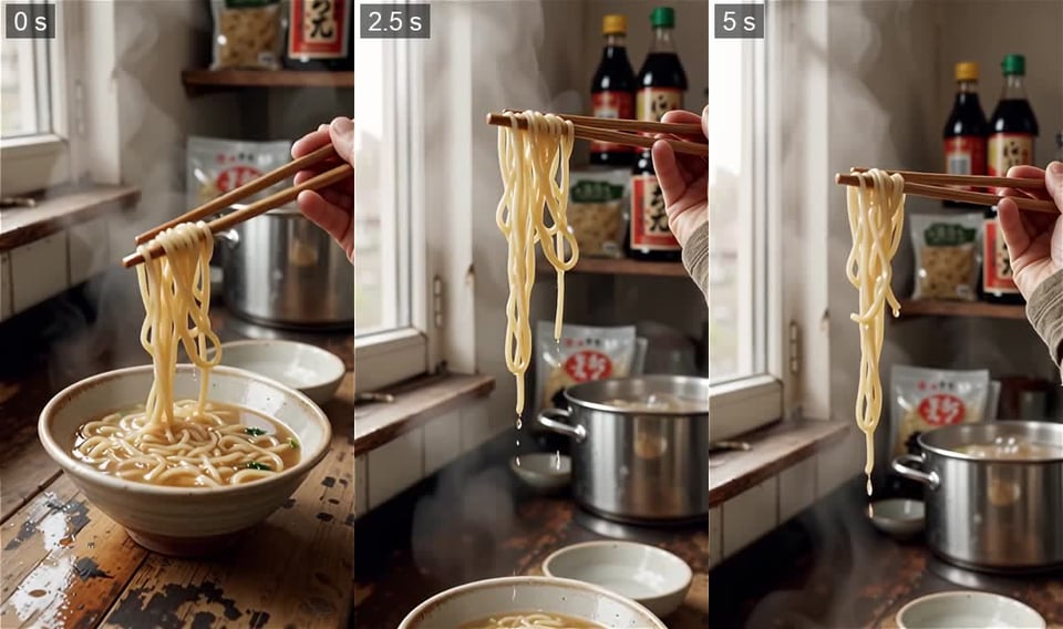 Vertical Video: Lifting Ramen Noodles