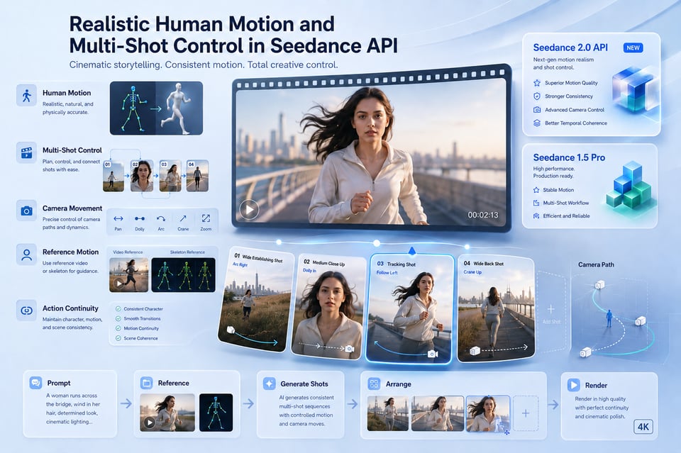 Realistic Human Motion and Multi-Shot Control in Seedance API