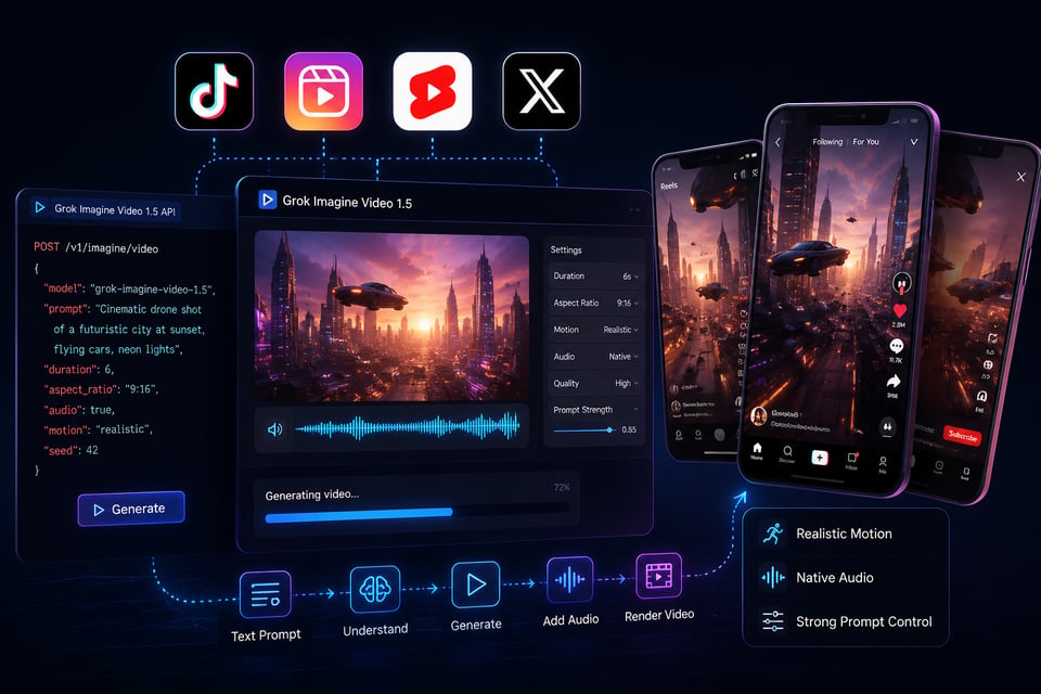 Develop Social Media Video Creation Tools with Grok Imagine Video 1.5 API