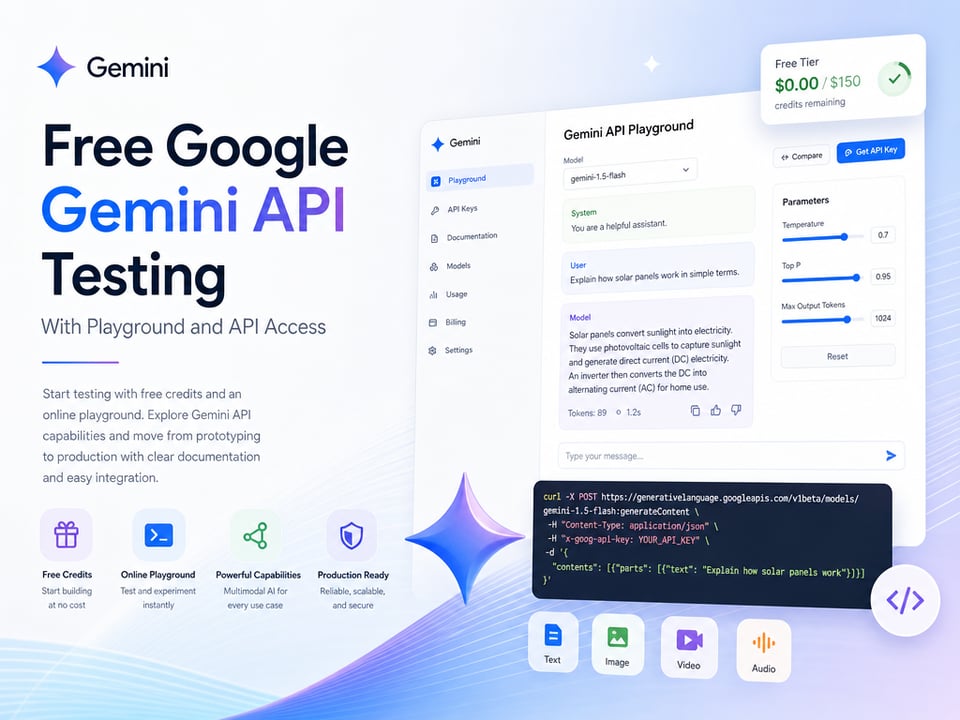 Free Google Gemini API Testing With Playground and API Access