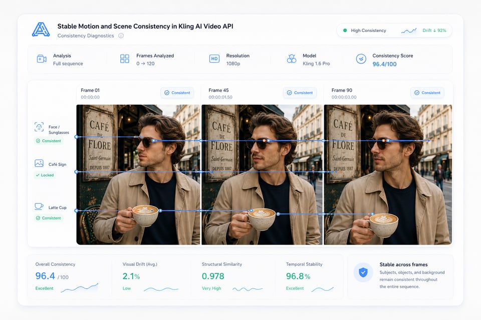 Stable Motion and Scene Consistency in Kling AI Video API