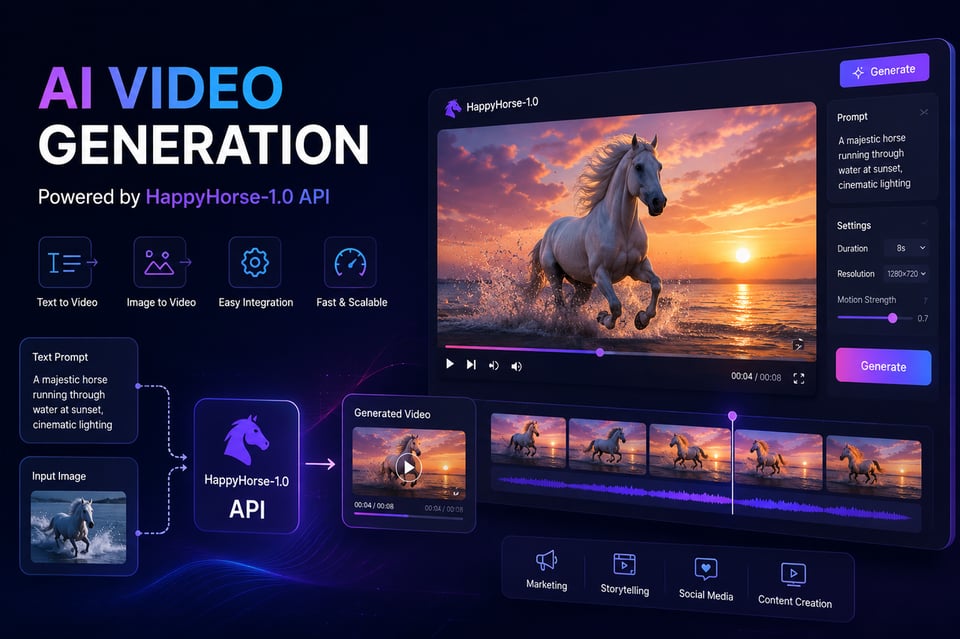 Generate AI Videos with HappyHorse-1.0 API