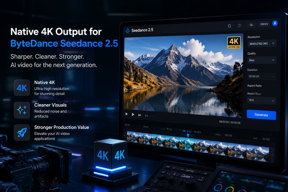 Native 4K Output for ByteDance Seedance 2.5 Video Apps