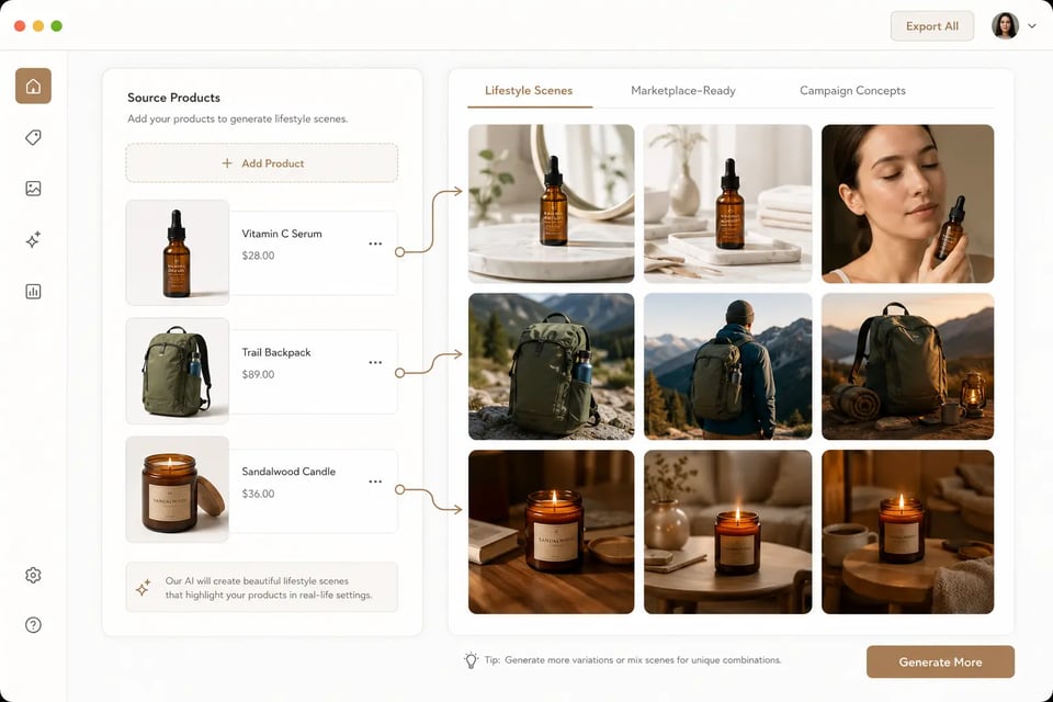 E-Commerce Lifestyle Scene Drafts with Nano Banana 2 Lite API