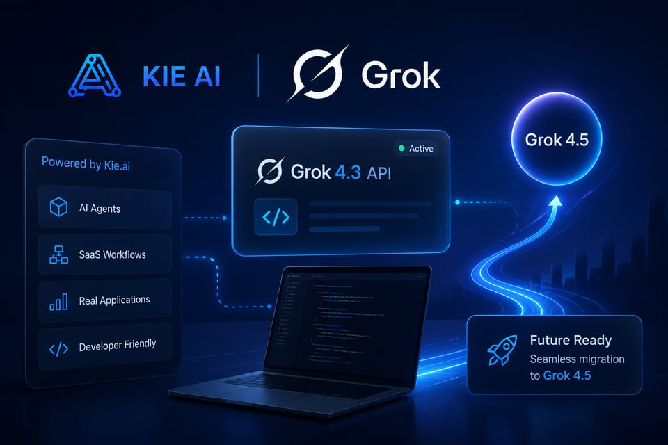 Build with Grok 4.3 and Grok 4.5 on Kie.ai