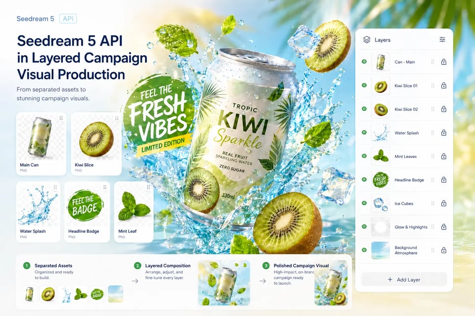 Seedream 5 API in Layered Campaign Visual Production