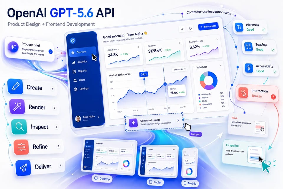 Diseño de producto y desarrollo frontend con la API de OpenAI GPT-5.6