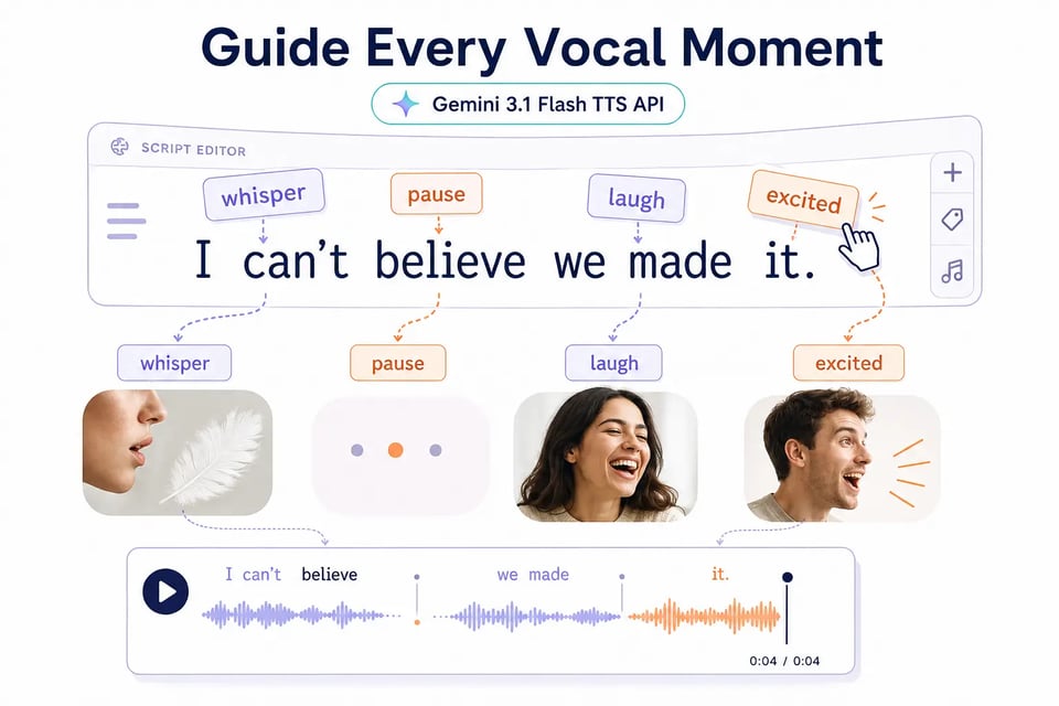 Control Voice Delivery with Audio Tags in Gemini 3.1 Flash TTS API