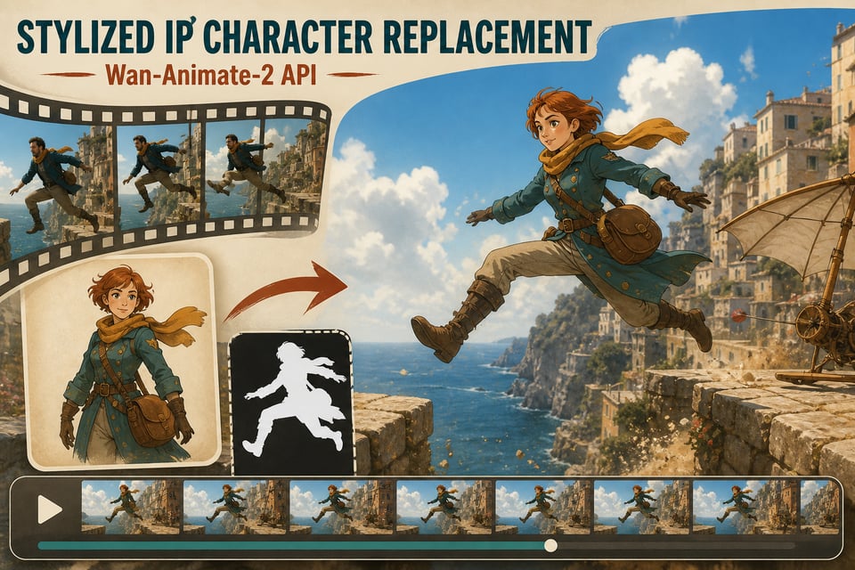Stylized Character and IP Animation with Wan-Animate-2 API