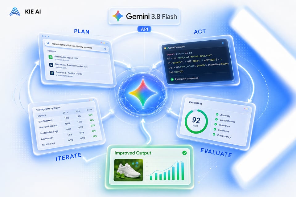 Invocación iterativa de herramientas con la API de Gemini 3.8 Flash