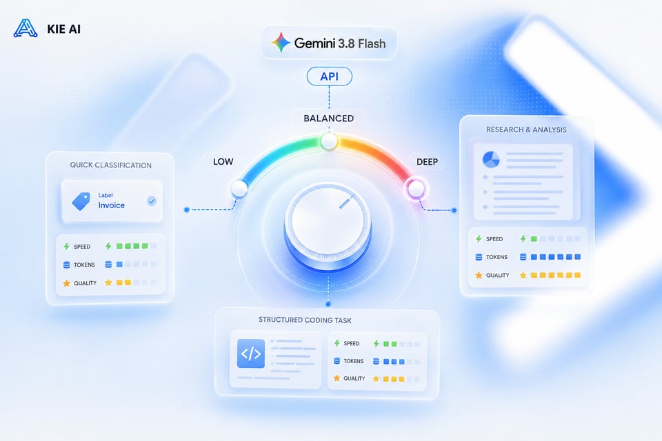 Nivel de razonamiento flexible con Google Gemini 3.8 Flash