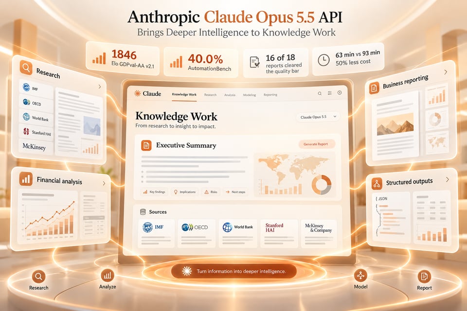 Anthropic Claude Opus 5.5 API Brings Deeper Intelligence to Knowledge Work